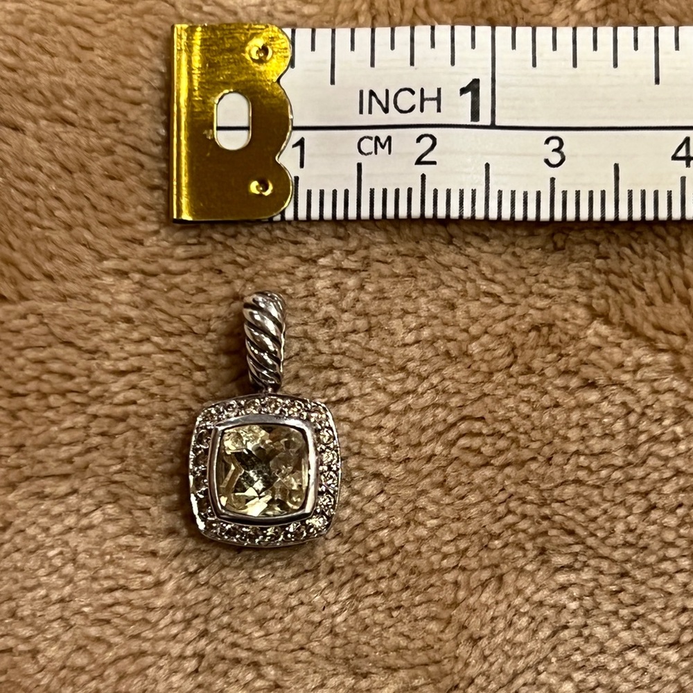 David Yurman Petite Albion Citrine Pendant with Diamonds - Picture 4 of 4